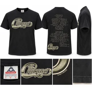 Photo of Chicago Band Vintage Tour T-Shirt 2001 Tour Dates Backprint Black Mens L