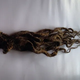 Photo of 15 SE Single Ended Wavy Curly Dreads Dreadlocks Hair Extensions Brown