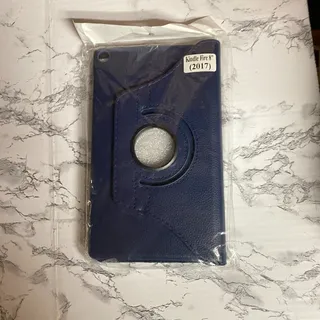 Photo of New Kindle Fire 2017 7" Navy Blue Faux Leather Tablet Case