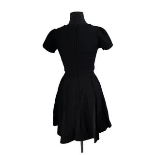 Photo of ModCloth Black Short Sleeve Flare Dress w/Red Moth - Small