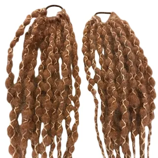 Photo of (2) Dread Dreadlock Braid Pony Ponytail Fall Hair Extensions Dark Blonde