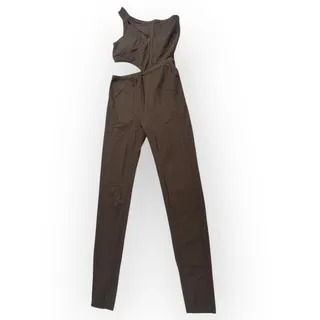 Photo of GIGI C Revolve Rory Jumpsuit Women's XS Chocolate Brown One Piece One Shoulder