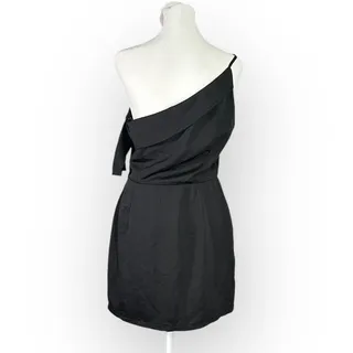 Photo of Superdown Keyonne Mini Dress Women's Medium Black Asymmetric Draped Off Shoulder