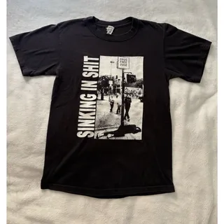 Photo of Sinking In Sh*t Drug Free Zone Metal Hardcore Band T Shirt Black Men's SZ Sm VTG