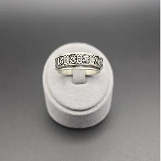 Photo of S925 Sterling Silver Tibetan Raised Letter-Block Spinner Ring