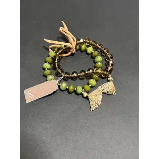 Photo of J. JILL TROPICAL DREAMS BEADED ELASTIC BRACELET SET NWT