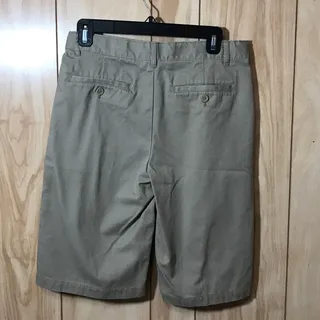 Photo of Austin Boys Size 18 Khaki School Uniform Shorts Adjustable Waist Flat Front Twill
