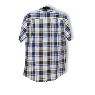 Photo of Gap Mens Button-Down Shirt M Plaid Blue Short Sleeve Casual Summer/Spring