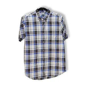 Photo of Gap Mens Button-Down Shirt M Plaid Blue Short Sleeve Casual Summer/Spring