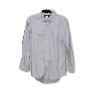 Photo of Lorenzo Uomo Dress Shirt Men 16.5 32/33 Purple/White Long Sleeve cotton Collared