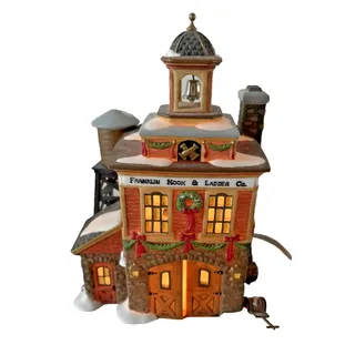 Photo of Dept 56 Franklin 1998 Hook & Ladder Co Fire House New England Christmas Village