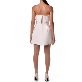 Photo of Naked Wardrobe Size M Cream Suiting Strapless Mini Dress
