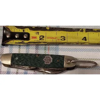 Photo of GS Vintage Green Pocketknife 3 Blades Stainless Steel Bottle Opener Screw Driver