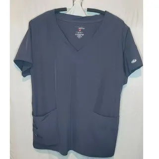 Photo of Womens Gray Uniform V-neck Scrub Top Shirt by Medics Size Large
