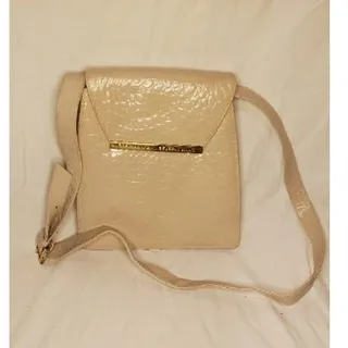 Photo of Fred Hayman Beverly Hills Cream Snake Print Shoulder Bag with Dust Bag