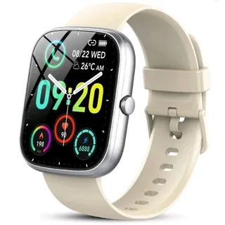 Photo of Smart Bracelet 1.91" HD Touch Screen Fitness Tracker Bluetooth Call Beige Band