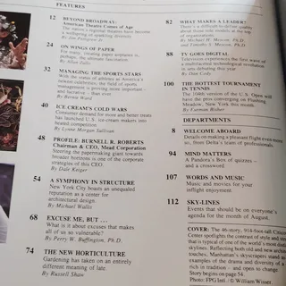 Photo of Delta SKY August 1985 In-Flight Magazine - Paper Airplanes, NYC Architecture