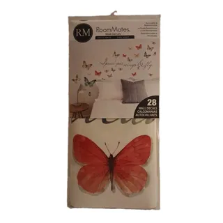 Photo of RoomMates Lisa Audit Butterfly Quote Peel and Stick Wall Decals RMK3263SCS New