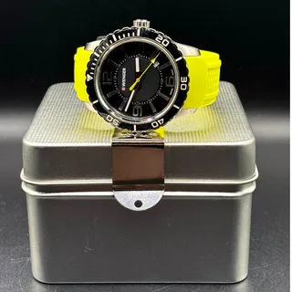 Photo of Wenger Roadster 01.0851.115 Swiss Made 45mm Black Dial Yellow Silicone Watch