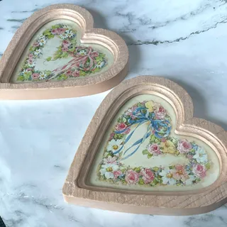 Photo of Vintage 1987 HOMCO Barbara Mock Heart Floral Wall Plaques Set of 2 Cottagecore