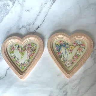 Photo of Vintage 1987 HOMCO Barbara Mock Heart Floral Wall Plaques Set of 2 Cottagecore