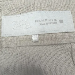 Photo of Zara Linen Blend Ecru High Rise Shorts M 8 GUC (SEE NOTE)
