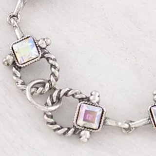Photo of Silver Horsebit Chain Bracelet with AB Stone