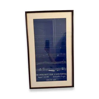 Photo of 1983 Peter Britt Music & Arts Festival Poster Jacksonville Oregon Framed 16x27
