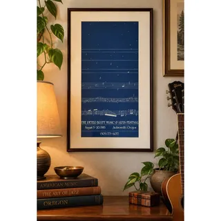Photo of 1983 Peter Britt Music & Arts Festival Poster Jacksonville Oregon Framed 16x27