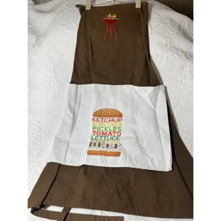 Photo of Custom Made Kitchen Apron With Embroidery Removable Towel Washable Men BBQ