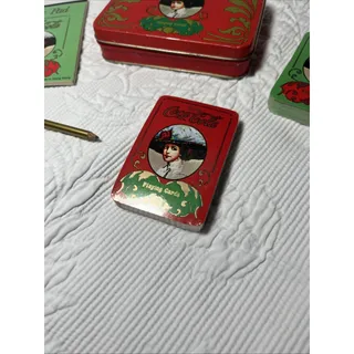 Photo of Vintage Coca-Cola Playing Cards Matching Tin 2 Deck Victorian Women Complete Set