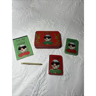 Photo of Vintage Coca-Cola Playing Cards Matching Tin 2 Deck Victorian Women Complete Set