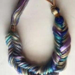 Photo of Pastel Colors Mermaid Fishtail Braid Hair Extension Fall Pony