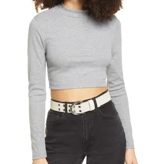 Photo of Bp. Mock Neck Long Sleeve Crop Top 