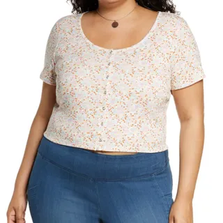 Photo of BP. Snap Front Crop Top, Size 1X