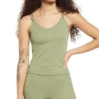 Photo of Vero Moda Ribbed Cami in Green, Size M