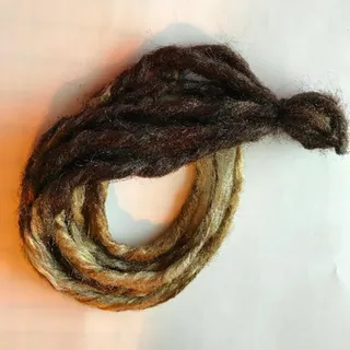 Photo of 10 SE Single Ended Brown Ombre Knotty Dreads Dreadlock Hair Extension