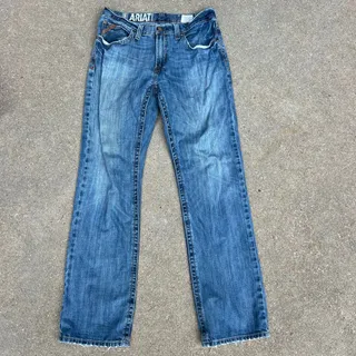Photo of Ariat M4 Relaxed Fit Scoundrel Boot Cut Blue Jeans Low Rise 33x36 10008403