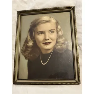 Photo of Large VTG MCM Metal Ornate Picture Frame 8x10” Brass Gold Tone