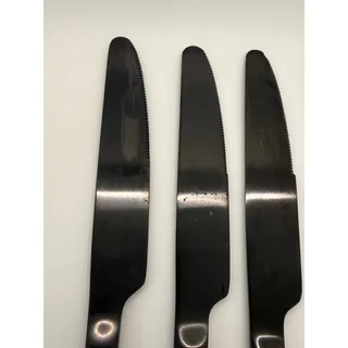 Photo of Black Stainless Steel Dinner Knives Set of 4 Modern Replacement Flatware