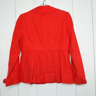 Photo of J.Crew Orange Jacket Blazer Dot Lined Button Front Womens 2 Preppy