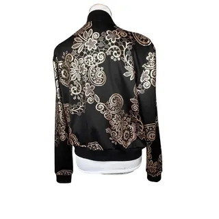 Photo of NEW LulaRoe Elegant Collection Jacket Stevie Bomber Wm Med Black Metallic Gold