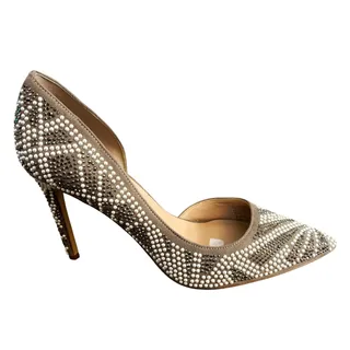 Photo of INC International Concepts Silver Studded Rhinestone Pumps Womens Size 7.5