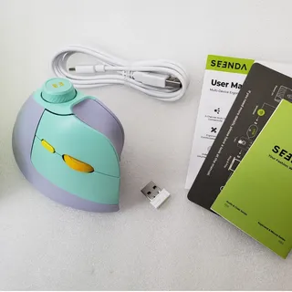 Photo of SEENDA Multi-Device Ergonomic Wireless Mouse (Model MOU-302, Purple/Mint/Yellow)