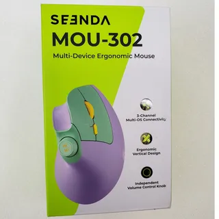 Photo of SEENDA Multi-Device Ergonomic Wireless Mouse (Model MOU-302, Purple/Mint/Yellow)