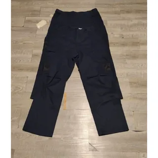 Photo of lot of 4 Cintas Mens Navy Blue Cargo Work Pants(2) & shorts(2) 38x32 Comfort