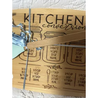 Photo of Custom Laser Engraved Wood Cutting Board With Spatula Gift Set Kitchen Conversio