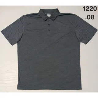 Photo of Callaway (XL) Charcoal Collar Button Striped Golf Polo Shirt