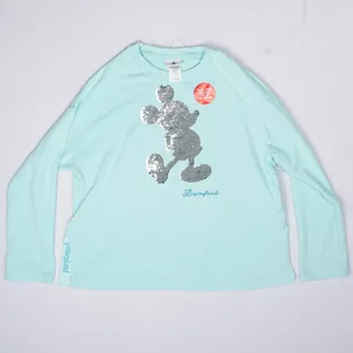 Photo of Disneyland Mickey Reversible Flip Sequin Sweatshirt Mint Green Womens S NWT