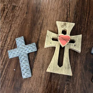 Photo of Cross Wall Decor Altar Wall Hangings Religious Decorations Christianity Wood Metal Art